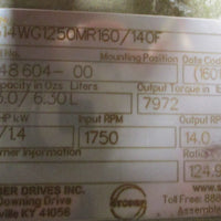 Stober K514WG1250MR160/140F Speed Reducer 1.9/1.4 kW 1750RPM Input 124.9:1
