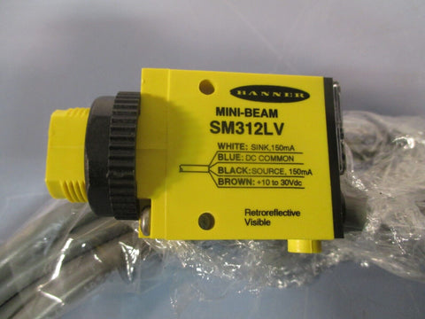 Banner 25876 Photoelectric Sensor Mini-Beam D SM312LV W/30'