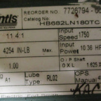 Dodge Quantis HB682LN180TC Gear Reducer 11.4:1 Ratio 1750 RPM 1-5/8" Shaft Dia
