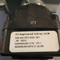 ITT PUREFLO .38" B204 w/PRISM by STONEL PM3311S02RS VALVE/ACTUATOR ASSEMBLY