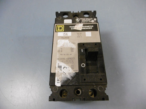 Square D FAL FAL24015 15A Amp 2P Pole 480V Vac Circuit Breaker Grey Label