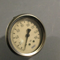 Lot of (2) Wika Pressure Gauge 0160 PSI  11/2  in Dial 1/2 NPT
