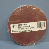 Sia 4919 siaral Fibre Disc AO 80 Grit 4 1/2" x 7/8" NEW 25 Discs