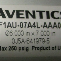 Aventics F1AU07A4LAAA0 Pneumatic Cylinder 6" Bore 7" Stroke 250PSIG Max