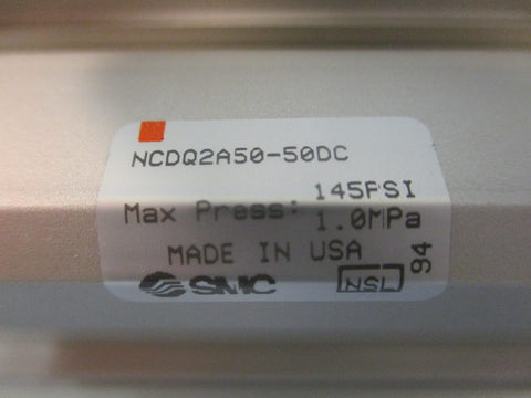 SMC NCDQ2A50-50DC Compact Cylinder 50mm Bore 50mm Stroke 145 PSI Max
