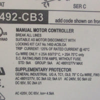 Allen Bradley 1492CB3G150 Ser C Manual Motor Controller 15A 10HP 3PH 480/277VAC