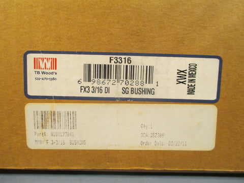 TB Wood's QD Bushing FX3 3/16 DI F3316