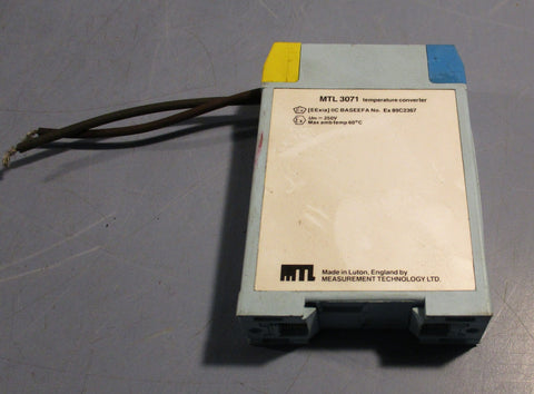 Measurement Technology MTL 3000 Series MTL 3071 Temperature Converter