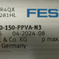 Festo DSBC-40-150-PPVA-N3 Pneumatic Cylinder 2123226 150mm Stroke 40mm Bore