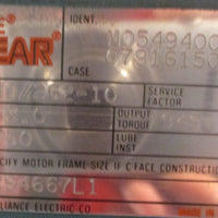 Dodge Tigear 262 MR94667L1 Gear Reducer 1750RPM 11/8" Shaft Dia 7/8" Bore