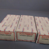 LOT OF (3) AMI BEARINGS FLANGE MOUNT BEARING 3BOLT BASE UCFB20412R45CE