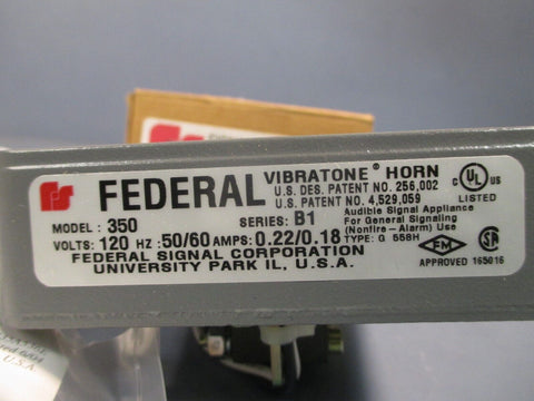 Signal Division/FEDERAL Vibratone Horn Mechanism 120 VAC Gray Ser: B1 350-120-30