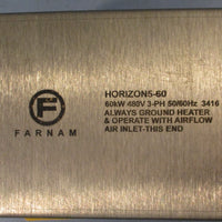 Farnam Horizon 5-60 Open Coil Air Heater 32.5" X 6" 60kW Flow Torch 600