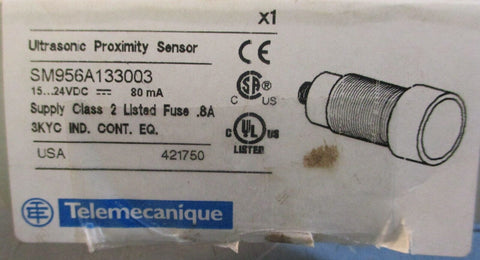 Telemecanique SM956A13303 Ultrasonic Proximity Sensor 15-24VDC 80mA