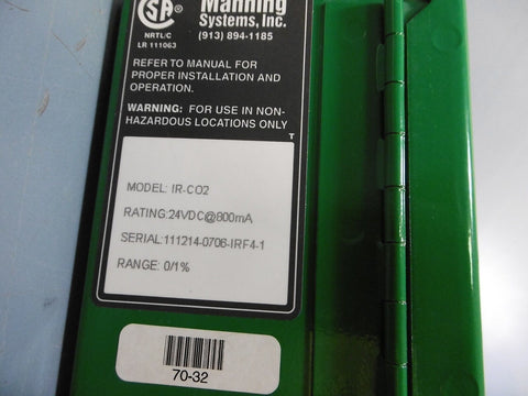 Manning IR-F4-0/1%-N1 CO2 Sensor IR-CO2 0/1% Range