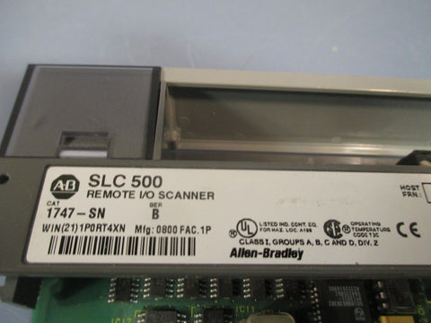 Allen Bradley SLC 500 Remote I/O Scanner Module Frn: 1.0b Ser. B 1747SN