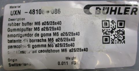 (Lot of 33) Buhler UXN48100086 Rubber Buffer, Bushing M6 26/25x40