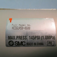 SMC CYLINDER NCGCN500600, MAX PRESS. 145 PSI, 1.00 MPa NCGCN50-0600
