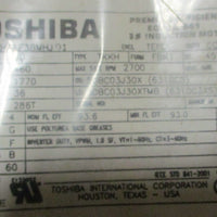 Toshiba B0304FLF3BMHJ01 Induction Motor 30HP 1770RPM 460V 1-7/8" Shaft Dia
