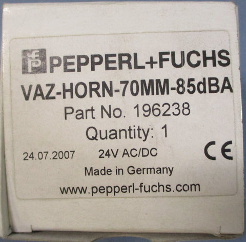 Pepperl + Fuchs VAZHORN70MM85dBA Sensor Actuator, Alarm Horn 196238 24V AC/DC