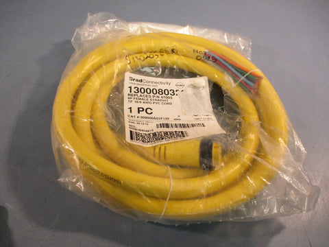 Brad Connectivity 1300080329 9P Female Straight 12' 16/9 AWG PVC Cordset
