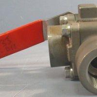 Worcester T4466TSE 3 Way Ball Valve 400F Max Temp 1" ID Threaded