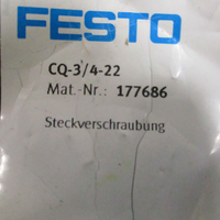 (Lot of 6) Festo CQ-3/4-22 Push In Fitting 177686 17mm, -0.95 bar…15 bar