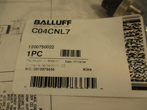 BALLUFF MICROCHANGE ATTACHABLE CONNECTOR C04CNL7