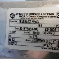 New Nord 1SMI50AZN56C 10:1 311 LBIn N2 175 Gear Reducer