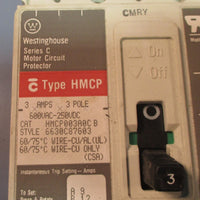 Westinghouse HMCP003A0C B Ser. C Motor Circuit Protector Breaker 3A, 3 Pole Used