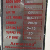 Armstrong Series 1100 Globe Valve 2 Way 50 mm with 28 mm Stroke CU50