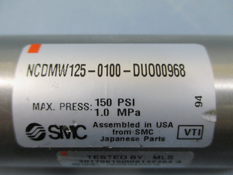 SMC NCDMW125-0100-DUO00968 Air Cylinder - New