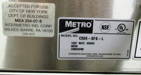 Metro C585-SFS-L C5 8 Series Controlled Temperature Holding Cabinet