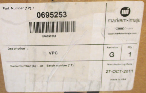 Markem Image 0695253 VPC Unit Vacuum Pressure Control Assembly