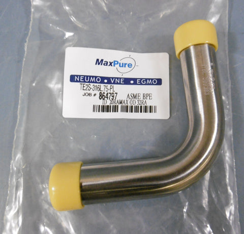 Maxpure 90° 3/4" Elbow p/n TE2S-316L.75-PL ( ID 20RAMAX OD 32RA )