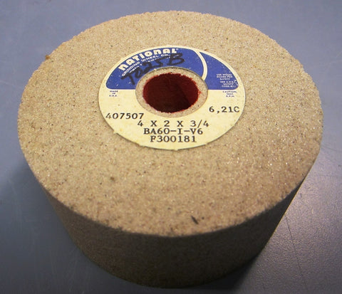 National 4" x 2" x 3/4" Grinding Wheel BA60IV6, 6210 rpm max, 60 grit, NWOB