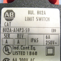 Allen Bradley Bul. 802A Limit Switch Category 802AA14P3S9 Ser. A Rev. A