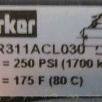 Parker Air Pressure Regulator Model 07R311ACL030 Preset 30 PSI 3/4" NPT Used