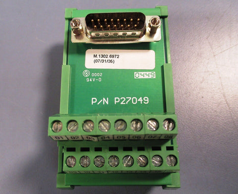 Amphenol P27049 Terminal Block, 15 Pin, DIN Rail, D-Sub Connector