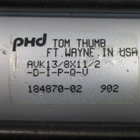 phd Tom Thumb AVK13/8x11/2 Pneumatic Cylinder with 1/2" Rod Dia. NOS