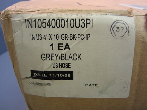 Plastiflex Ductall Grey Black U3 Hose 4" x10' GRBKPCIP IN10500010U3PI New