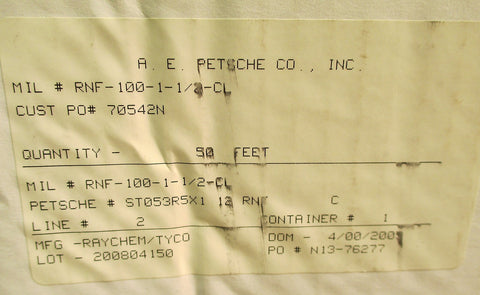 50ft A.E. Petsche RNF10011/2CL, 1.5" Clear Polyolefin 2:1 Heat Shrink