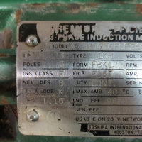 Toshiba 3 HP Motor EQP III B0036FLF2AMH IKH Fr. 213T 1165 RPM Refurb
