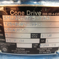 Cone Drive Reducer Mod SHV35A975YSA Ratio 5:1 1750 RPM 11.7 TH Rating Refurb