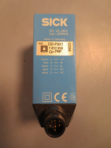 Sick Photoelectric Colormark Sensor Model CS1P3611 1 012 859 QPNP DC 1230V