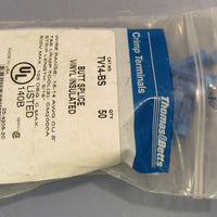 Bag of 50 Thomas & Betts Crimp Terminals Butt Splice Vinyl Insulated TV14BS New