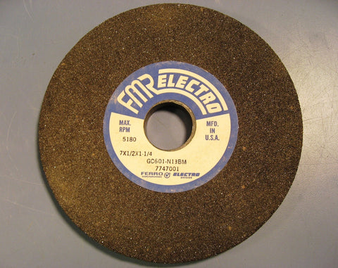 FMR GC601-N13BM Electro Surface Grinding Wheel 5180 max RPM 7" x 1/2" x 1 1/4"