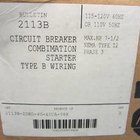 Allen Bradley Circuit Breaker Combination Starter 2113BZDBD4G40CA98X NIB