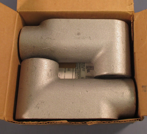 Box of 2 Cooper Conduit Outlet Body LB47 Size 1-1/4", Volume 18.5 Cubic Inch New