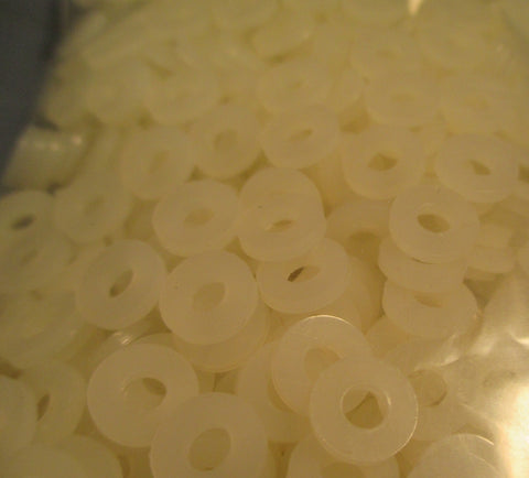 Bag of 1000+ Nylon Washers 0.119In ID, 0.282In OD, 0.052In Width
